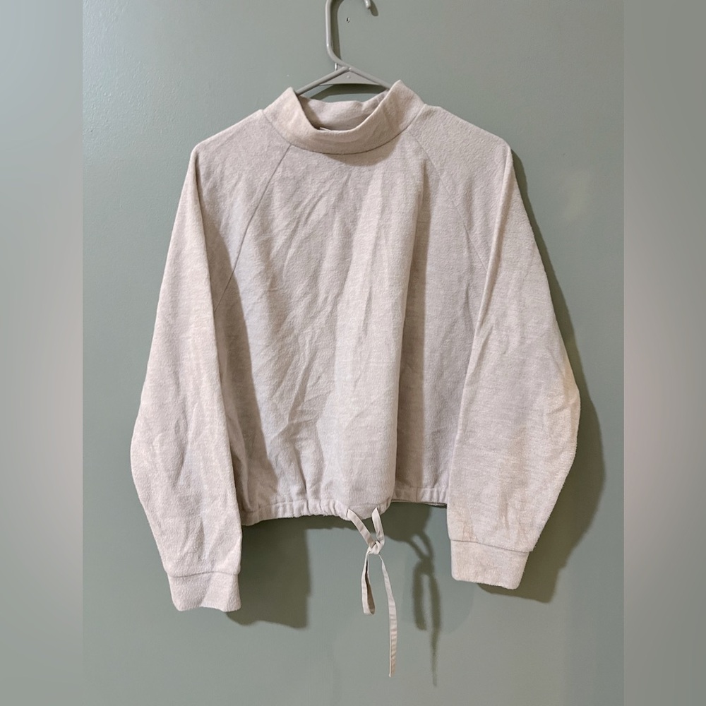 Prologue women's high neck long sleeve pullover in cream size medium